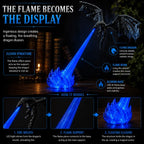 🔥 HOT SALE 🐉| 3D Fire-Breathing Dragon LED Display – Fantasy Bookshelf Decor with Glowing Flame