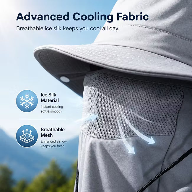 UPF 50+ Sun Protection Hat With Full Face & Neck Coverage