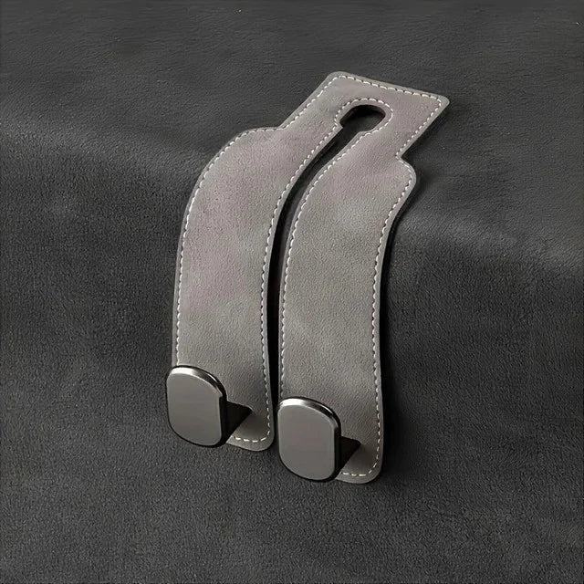 Leather Car Seat Back Hidden Hook - Double Hook Design for Hanging Purses, Bags & More in Style