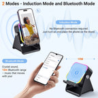 🔥5-in-1 Wireless Induction Speaker Stand – 360° Adjustable, 3500mAh Power Bank & Ambient Light