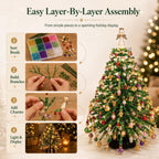🔥DIY Beaded Christmas Tree Kit – Mini Crystal Bead Craft Set with Angel Topper & Accessories