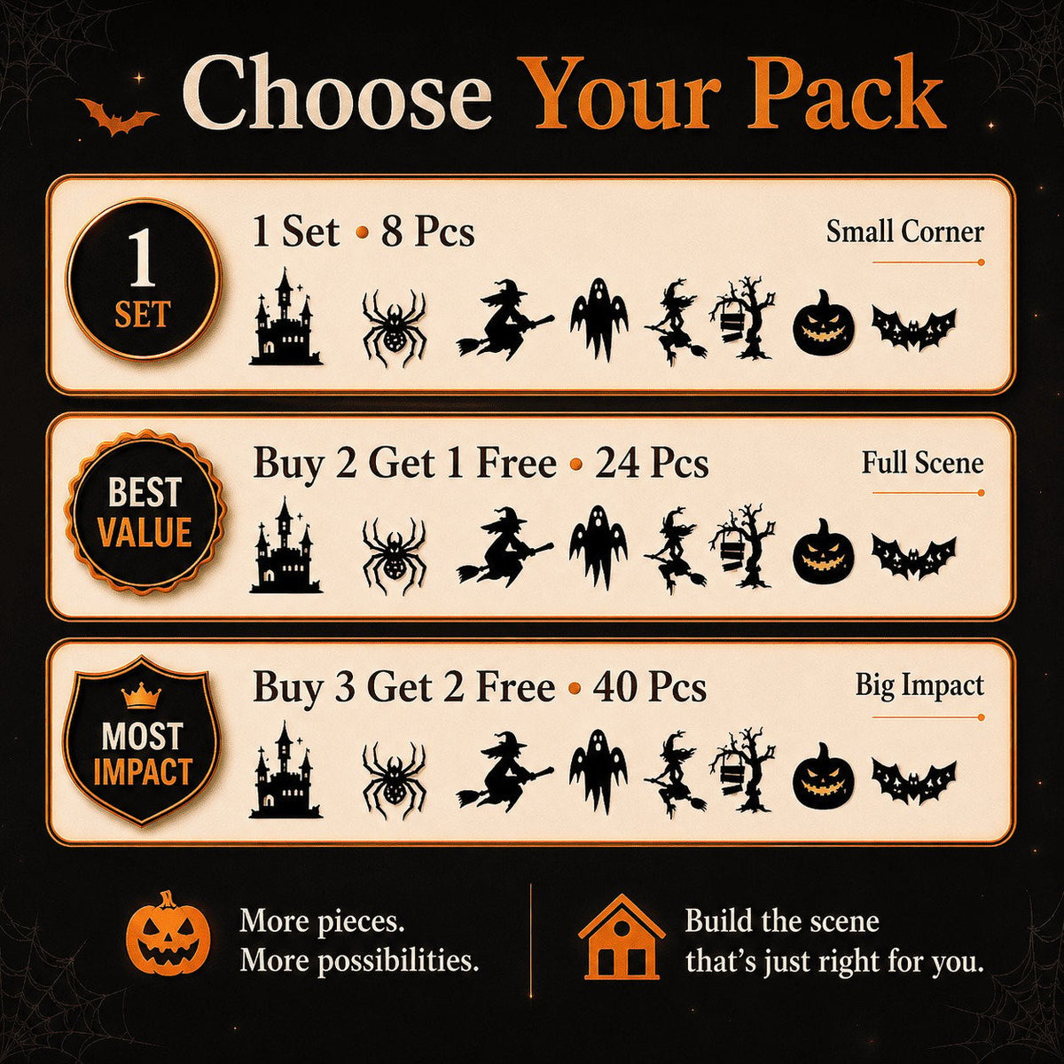 Halloween LED Silhouette Wall Light Stickers
