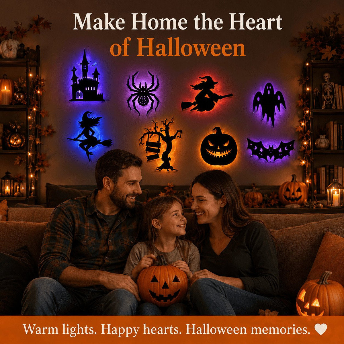 Halloween LED Silhouette Wall Light Stickers