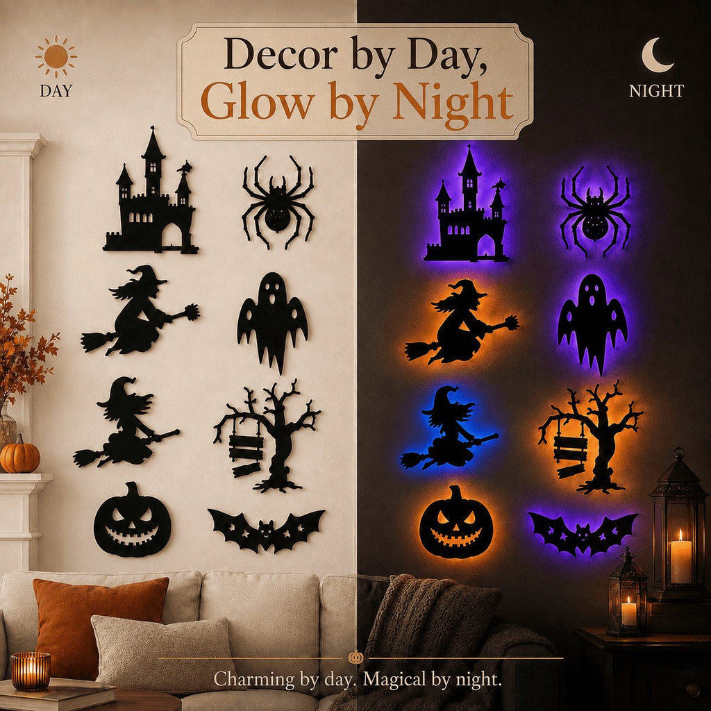 Halloween LED Silhouette Wall Light Stickers