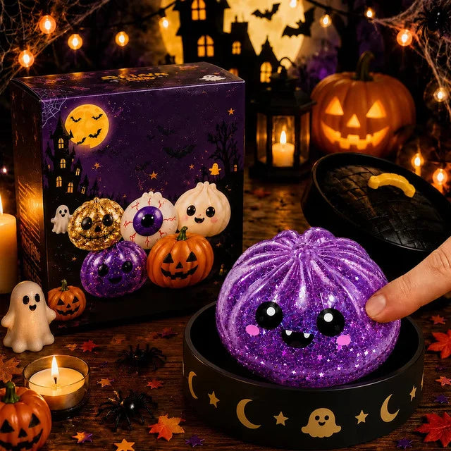Cute Halloween Dumpling Squishy – Slow Rising Stress Relief Sensory Fidget Toy