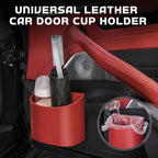 Leather Car Door Cup Holder – 3-in-1 Drink Holder, Storage Organizer & Mini Car Bin