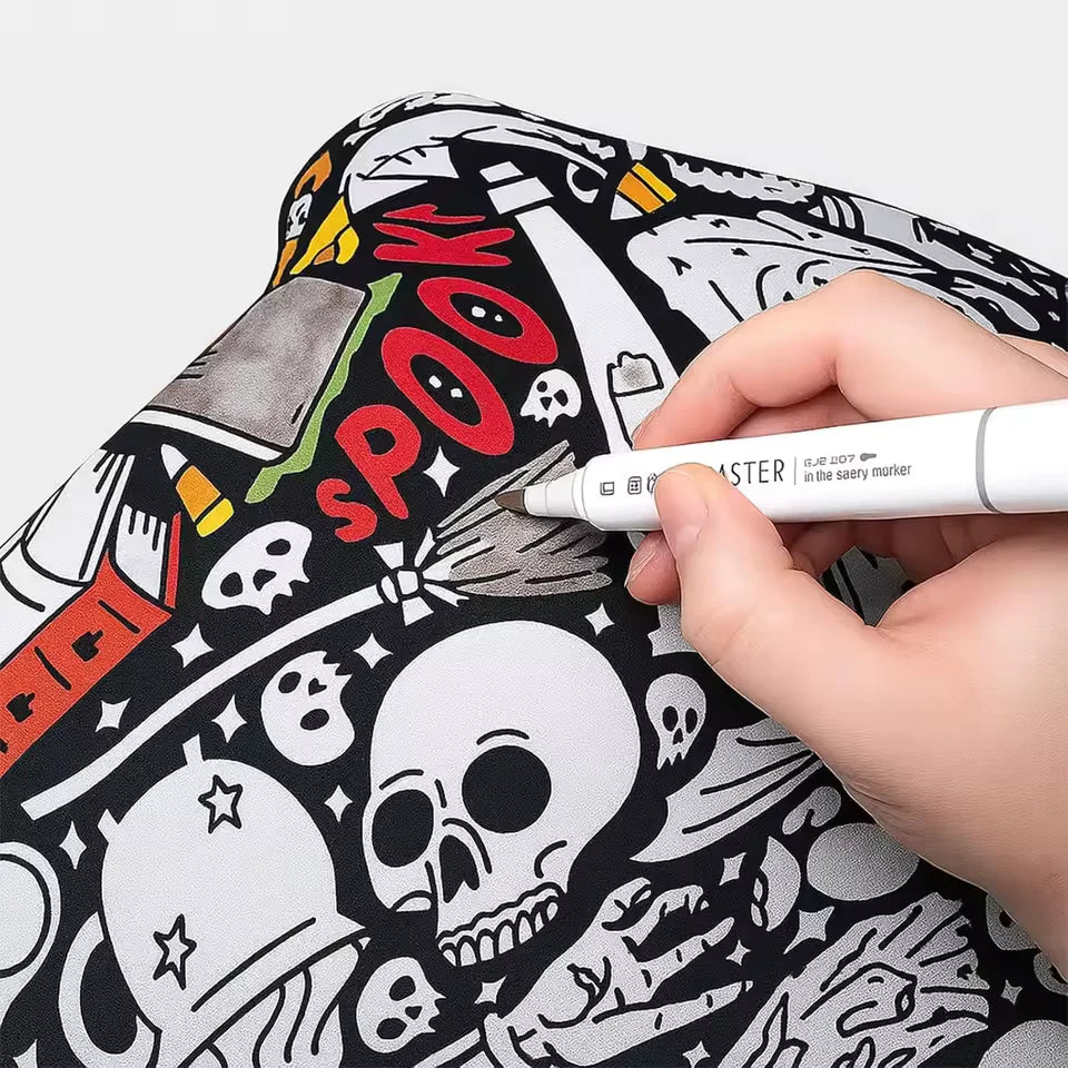 Halloween Washable Coloring Blanket – Reusable Creative Fun for Kids & Family
