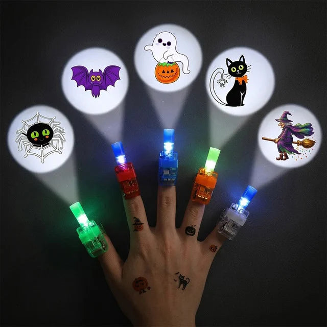 Halloween Finger Projector Rings – 36-Piece LED Party Favors for Kids