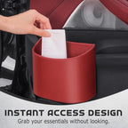 Leather Car Door Cup Holder – 3-in-1 Drink Holder, Storage Organizer & Mini Car Bin