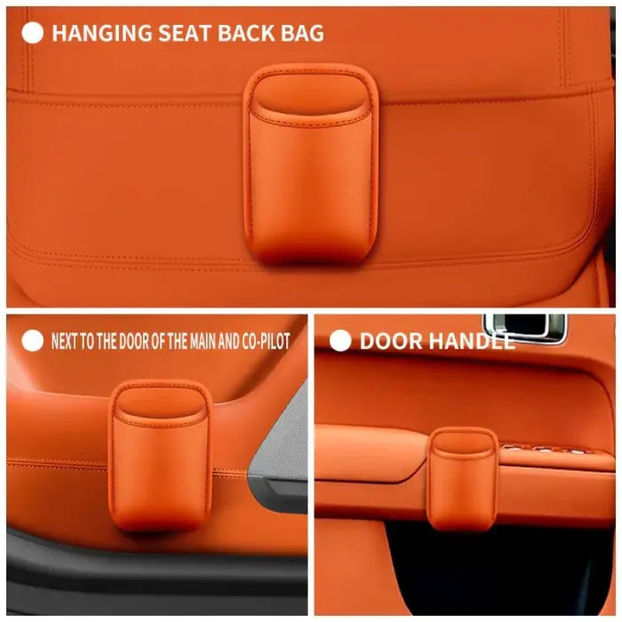 Leather Car Door Cup Holder – 3-in-1 Drink Holder, Storage Organizer & Mini Car Bin