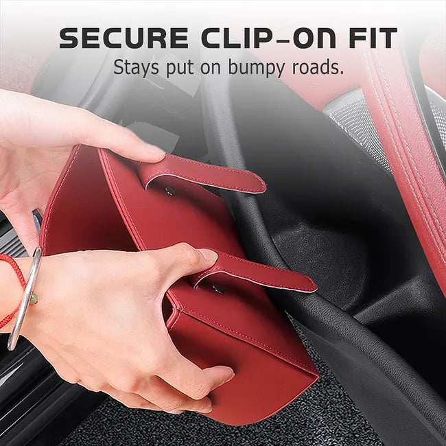 Leather Car Door Cup Holder – 3-in-1 Drink Holder, Storage Organizer & Mini Car Bin