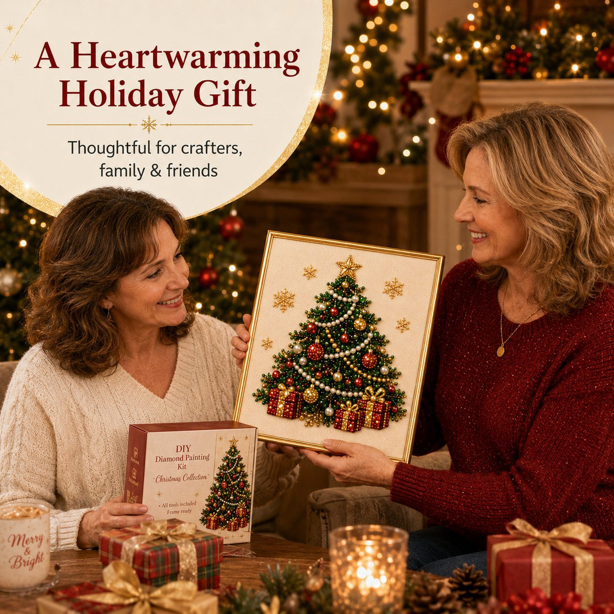 DIY Christmas Pearl Diamond Painting Art Kit With Frame