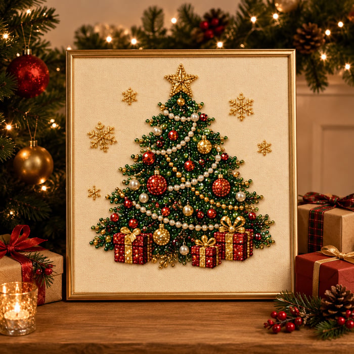 DIY Christmas Pearl Diamond Painting Art Kit With Frame