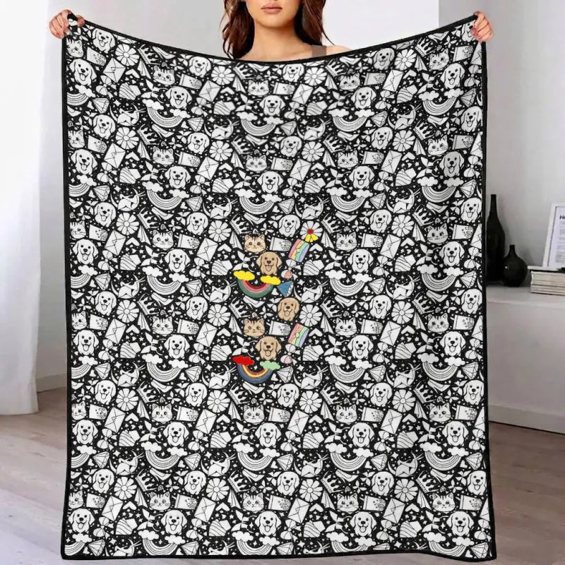 Halloween Washable Coloring Blanket – Reusable Creative Fun for Kids & Family